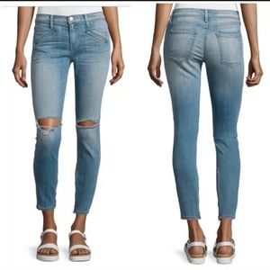 NWT Current/Elliott Silverlake Zip Jeans 24 tinker destroy